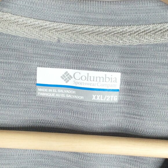 Columbia Omni-Shade Mens Sage Peak Knit Short Sleeve Crew Shirt XXL Gray Heather - Picture 10 of 11